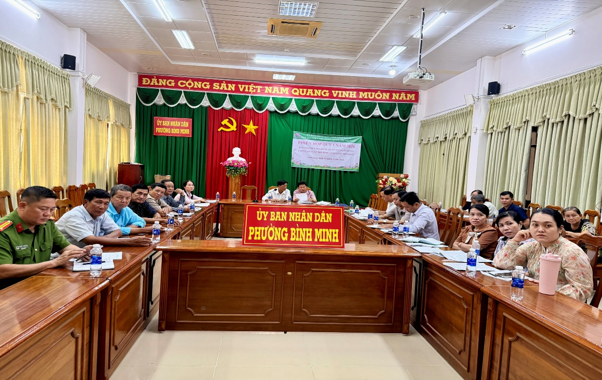 PHƯỜNG BÌNH MINH THAM DỰ PHIÊN HỌP BAN ĐẠI DIỆN HỘI ĐỒNG QUẢN TRỊ NGÂN HÀNG CHÍNH SÁCH XÃ HỘI TỈNH VĨNH LONG QUÍ 1 NĂM 2026